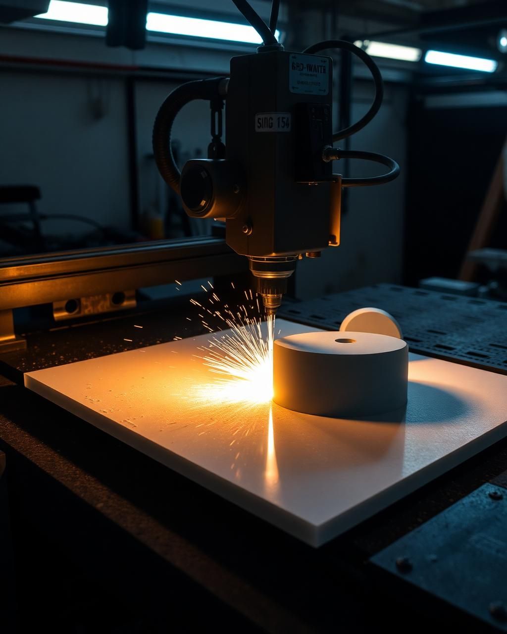 CNC router cutting acrylic