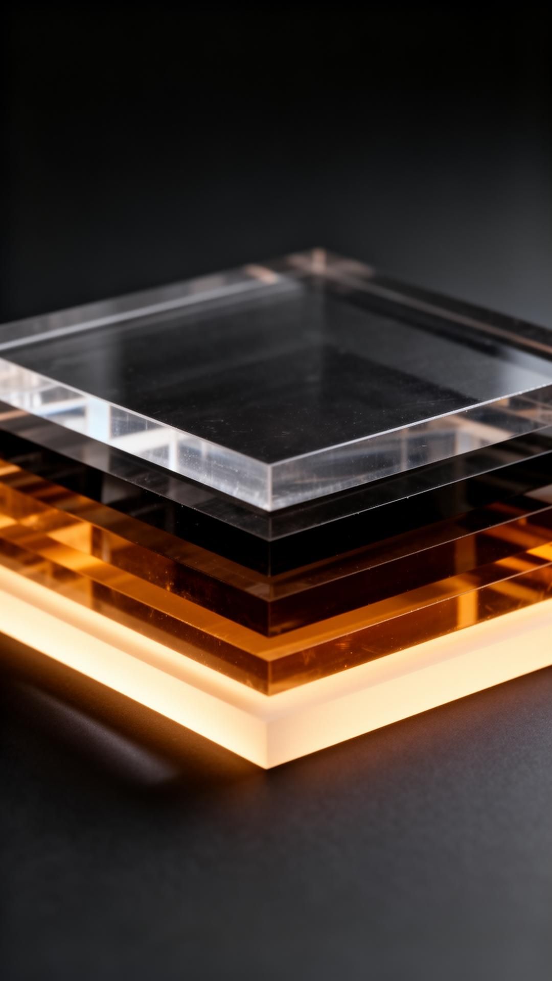 Stacked acrylic sheets, edge-lit