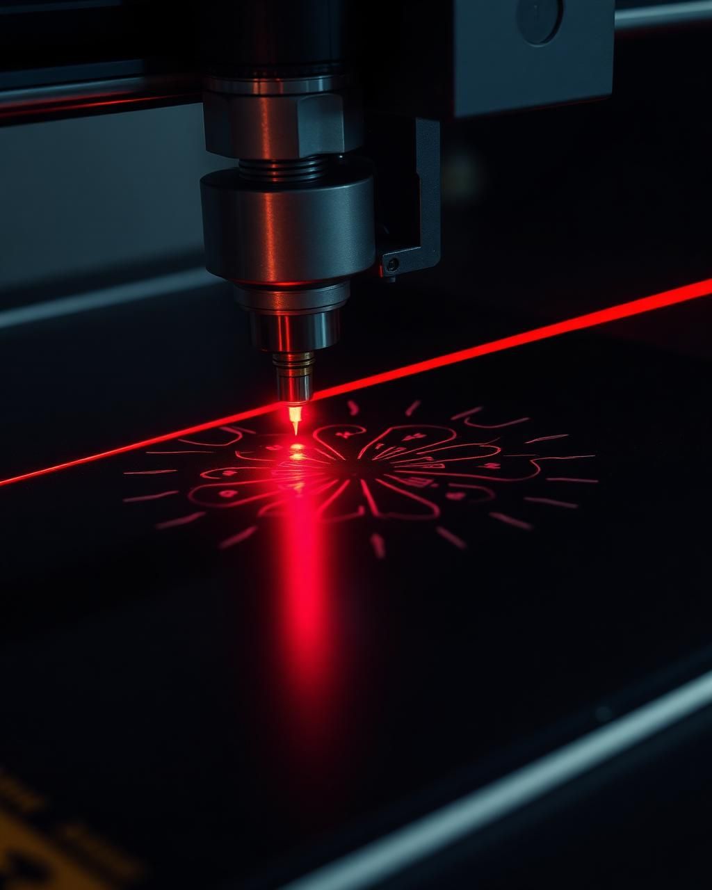 Laser cutter beam on acrylic